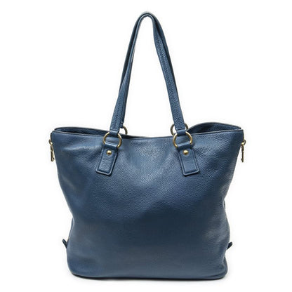 Prada Side Zip Tote Blue Vitello Dino A