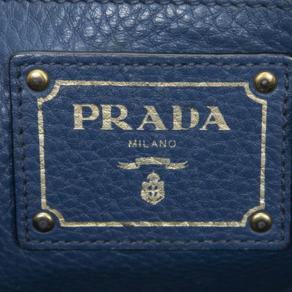 Prada Side Zip Tote Blue Vitello Dino A