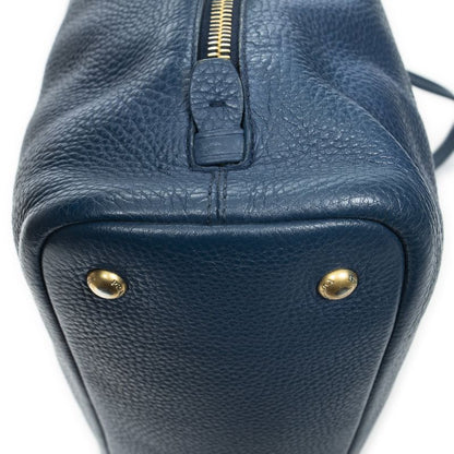 Prada Side Zip Tote Blue Vitello Dino A