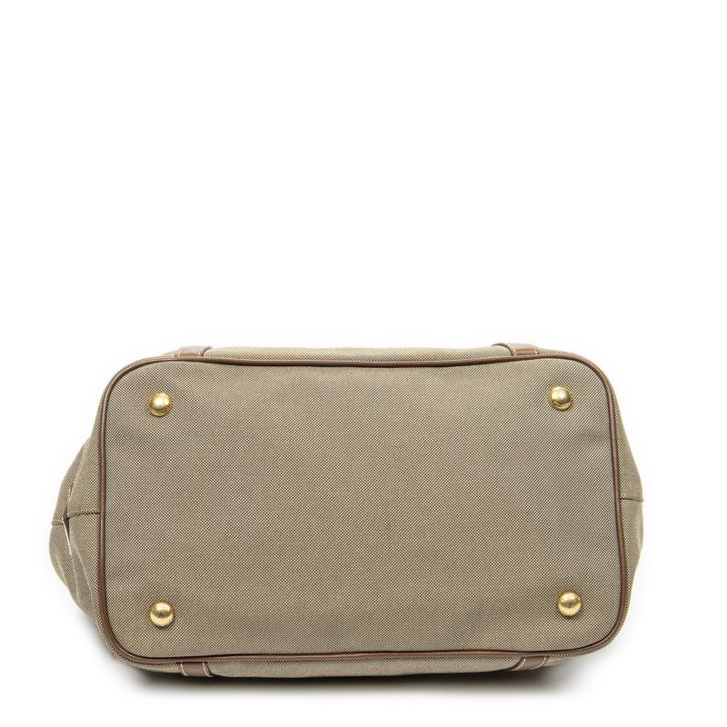 Prada Tote Bag Khaki Color Brown Jacquard Gu Canvas A