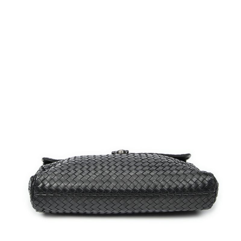 Bottega Veneta Envelope Briefcase Black Intrecciato Leather AB