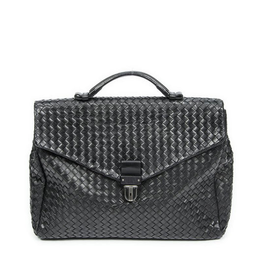 Bottega Veneta Envelope Briefcase Black Intrecciato Leather AB