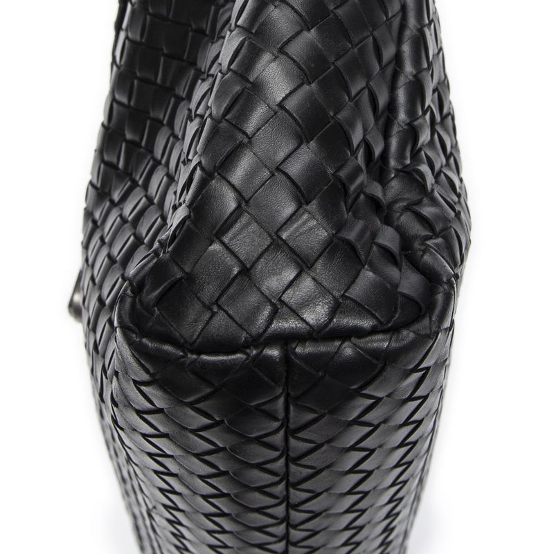 Bottega Veneta Envelope Briefcase Black Intrecciato Leather AB