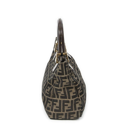 Fendi Small FF Handheld Tote Tan/dark Brown Zucca Canvas A
