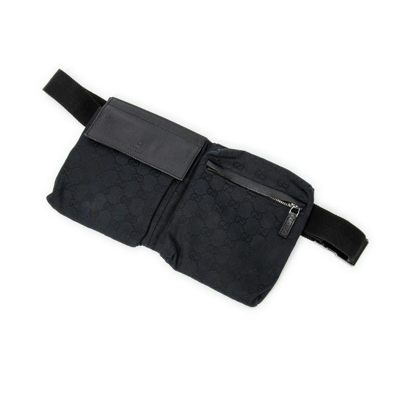 Gucci Waist Pouch Black GG Canvas A