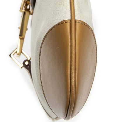 Gucci Bamboo Flap Jackie Ivory Tan Suede Leather A