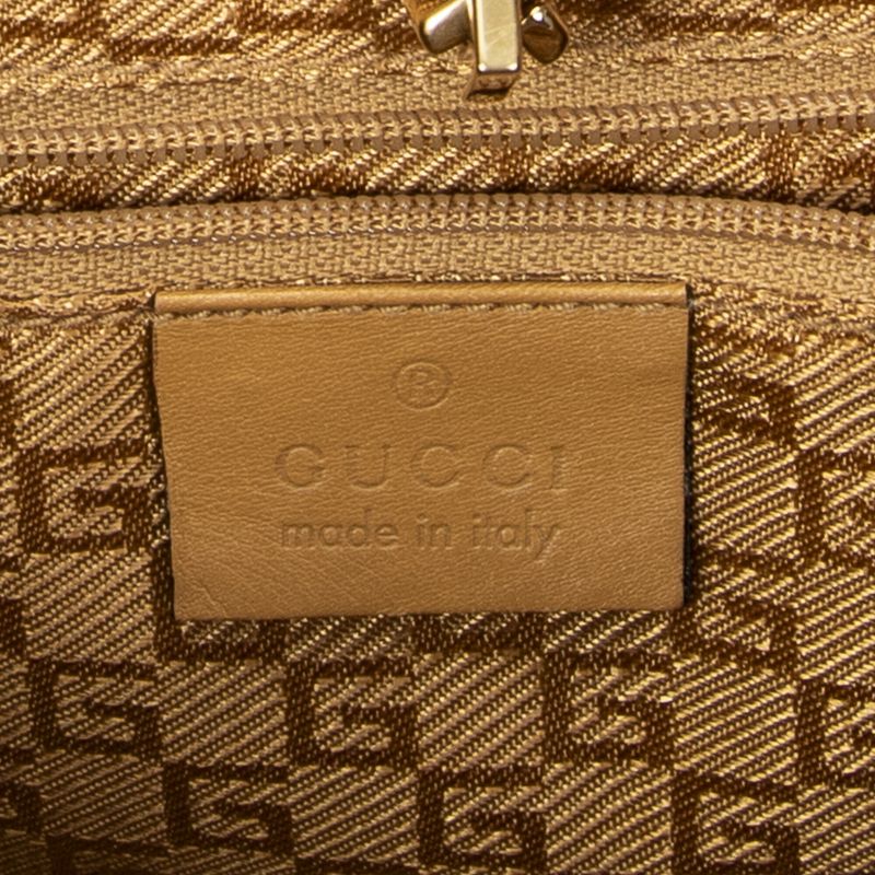 Gucci Bamboo Flap Jackie Ivory Tan Suede Leather A