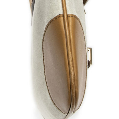 Gucci Bamboo Flap Jackie Ivory Tan Suede Leather A