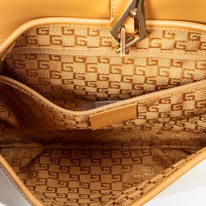 Gucci Bamboo Flap Jackie Ivory Tan Suede Leather A