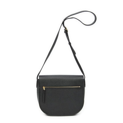 Celine Flap Crossbody Bag Black Grained Leather A