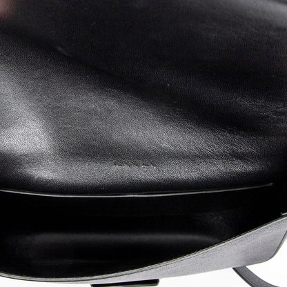 Celine Flap Crossbody Bag Black Grained Leather A