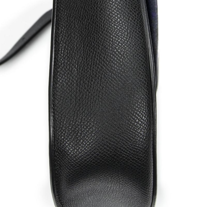 Celine Flap Crossbody Bag Black Grained Leather A