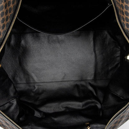 Celine Large Travel Boston Black Macadam PVC Canvas A