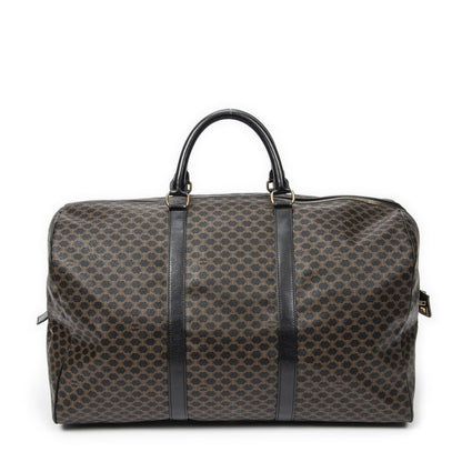 Celine Large Travel Boston Black Macadam PVC Canvas A