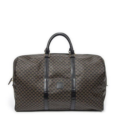 Celine Large Travel Boston Black Macadam PVC Canvas A