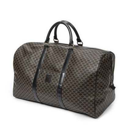 Celine Large Travel Boston Black Macadam PVC Canvas A