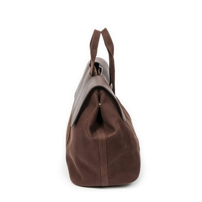 Hermes Valparaiso Brown Toile Chevron Canvas AB