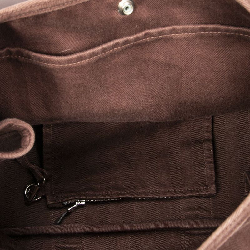 Hermes Valparaiso Brown Toile Chevron Canvas AB