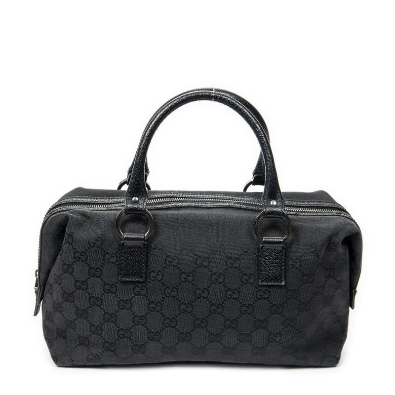Gucci Small Boston Black GG Canvas A