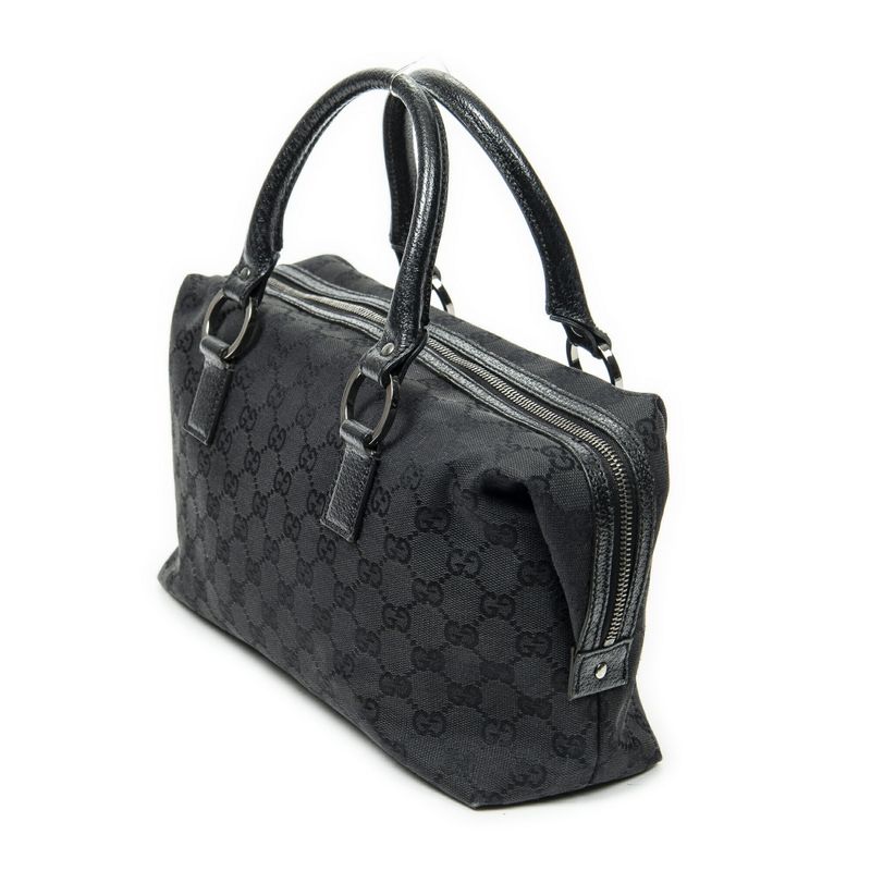 Gucci Small Boston Black GG Canvas A