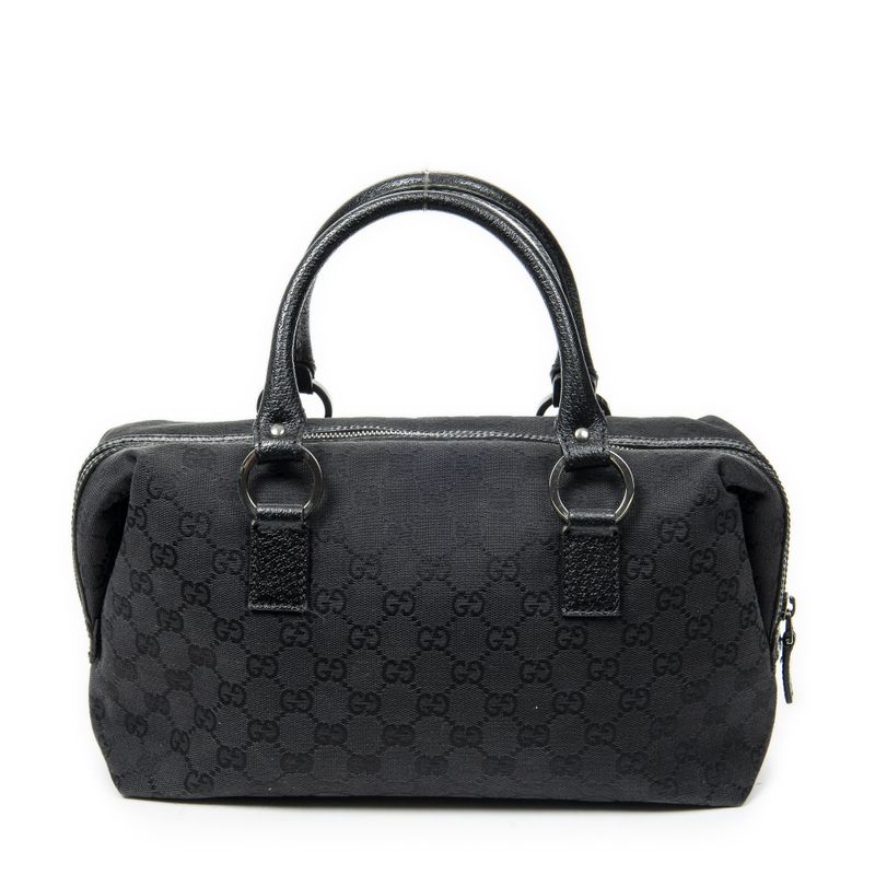 Gucci Small Boston Black GG Canvas A