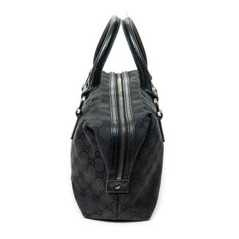 Gucci Small Boston Black GG Canvas A