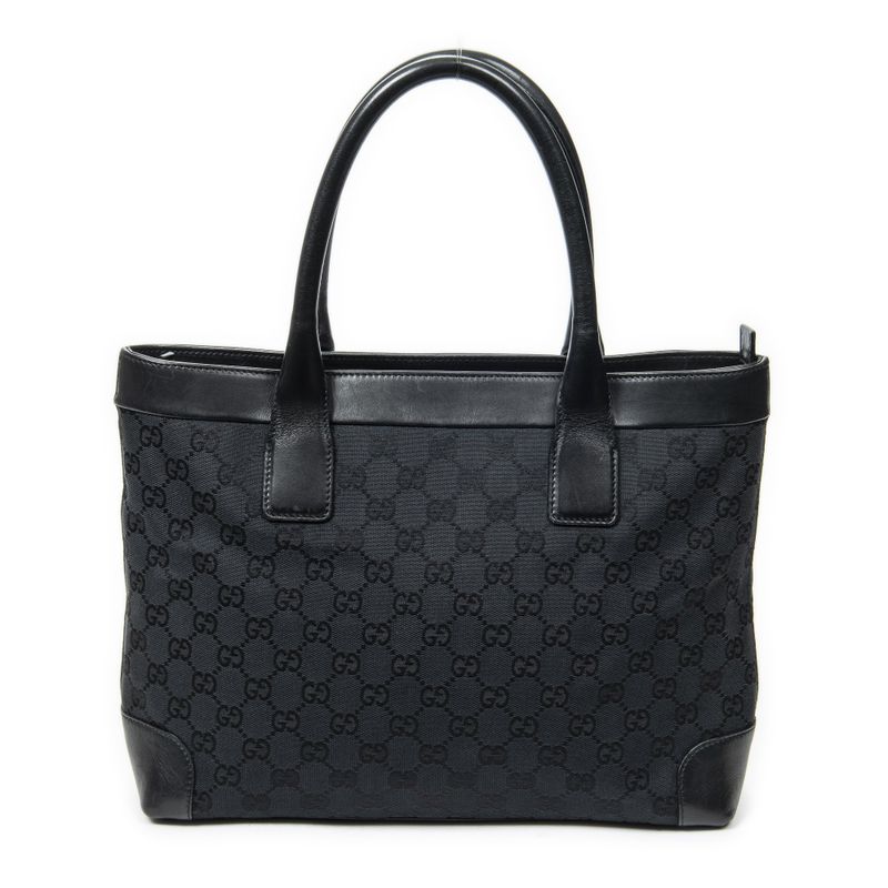 Gucci Zip Shopping Tote Black GG Canvas A