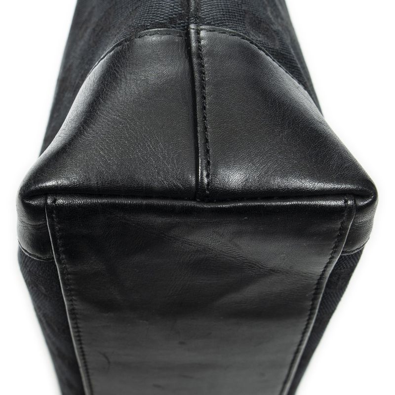 Gucci Zip Shopping Tote Black GG Canvas A