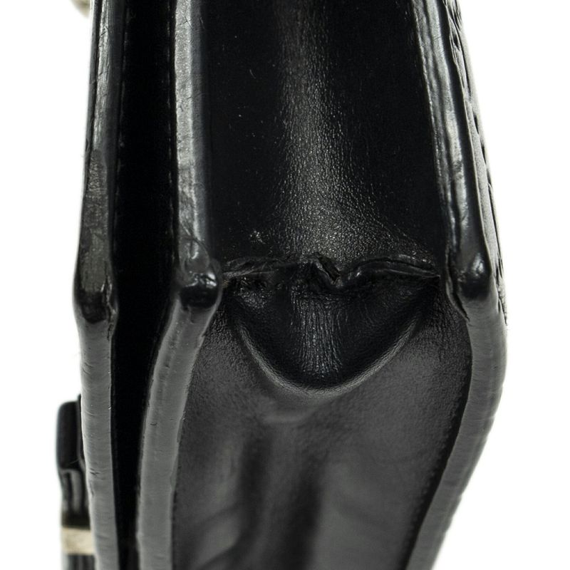 Gucci Signature Bow Chain Wallet Black Guccissima A