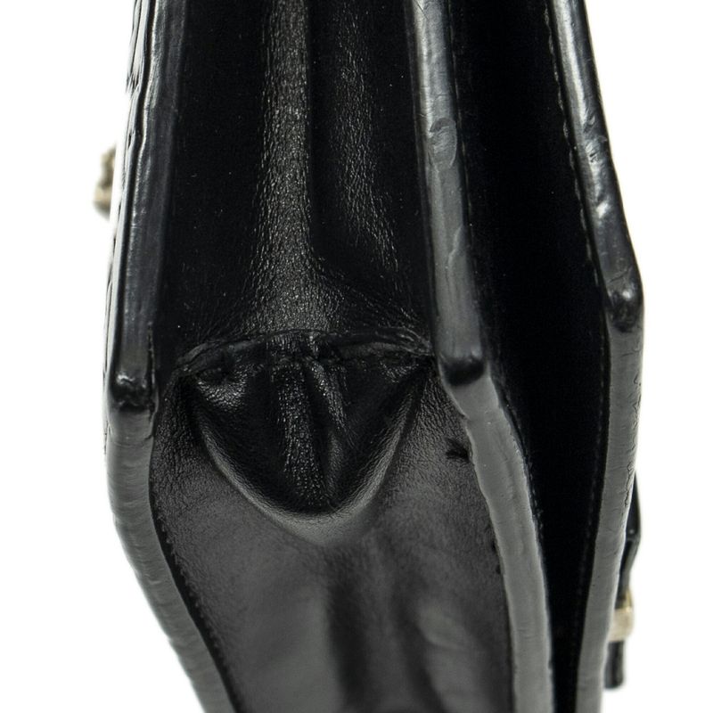 Gucci Signature Bow Chain Wallet Black Guccissima A