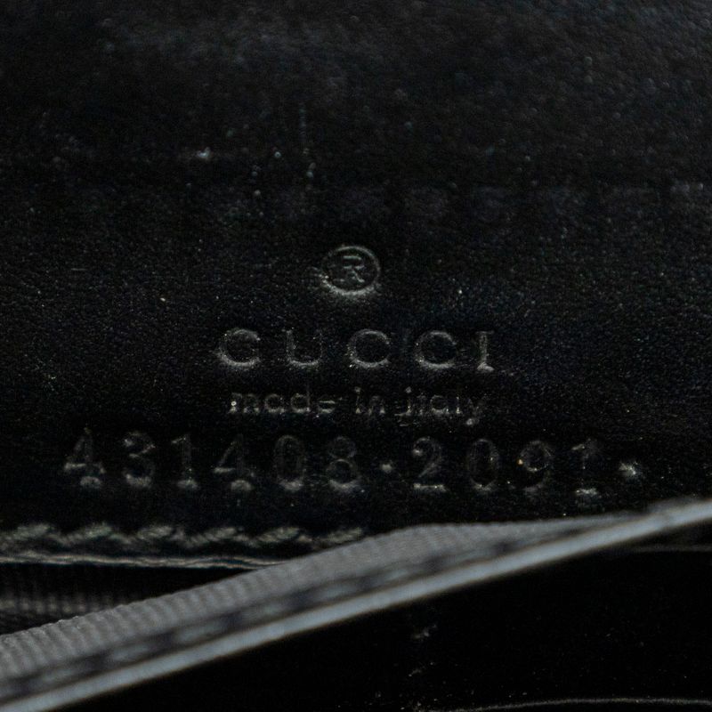 Gucci Signature Bow Chain Wallet Black Guccissima A