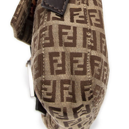 Fendi Baguette Beige/dark Brown Zucchino Canvas A
