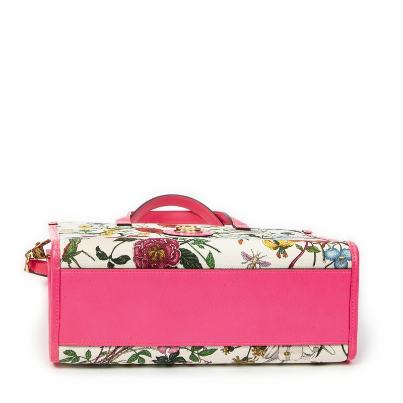 Gucci Multicolor Flora Tote Ivory Floral Canvas A