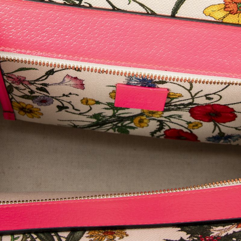 Gucci Multicolor Flora Tote Ivory Floral Canvas A