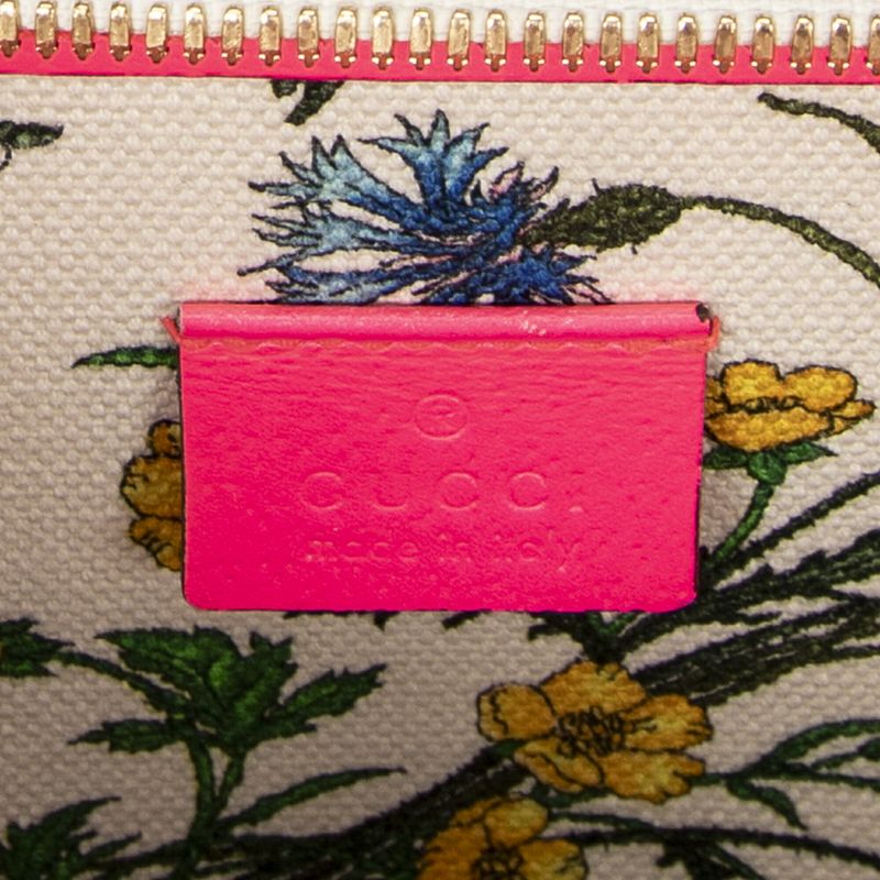 Gucci Multicolor Flora Tote Ivory Floral Canvas A