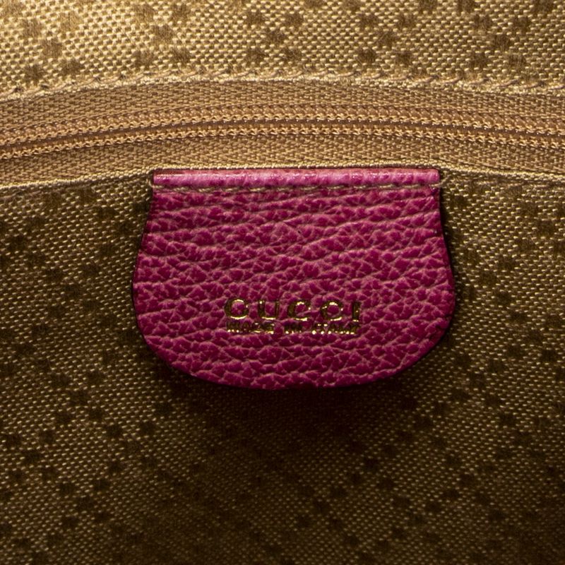 Gucci Horsebites Ring Crossbody Fuchsia Suede Leather A