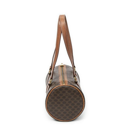 Celine Vintage Barrel Bag Brown Macadam PVC Canvas AB