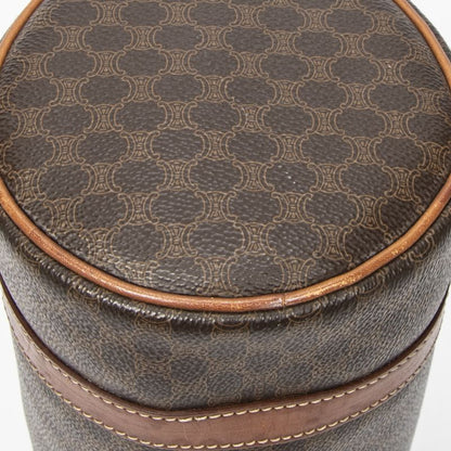 Celine Vintage Barrel Bag Brown Macadam PVC Canvas AB