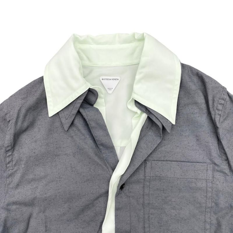 Bottega Veneta Long Sleeve Shirt Double Layered 738507 V2sm0 1225 38 Size Gray