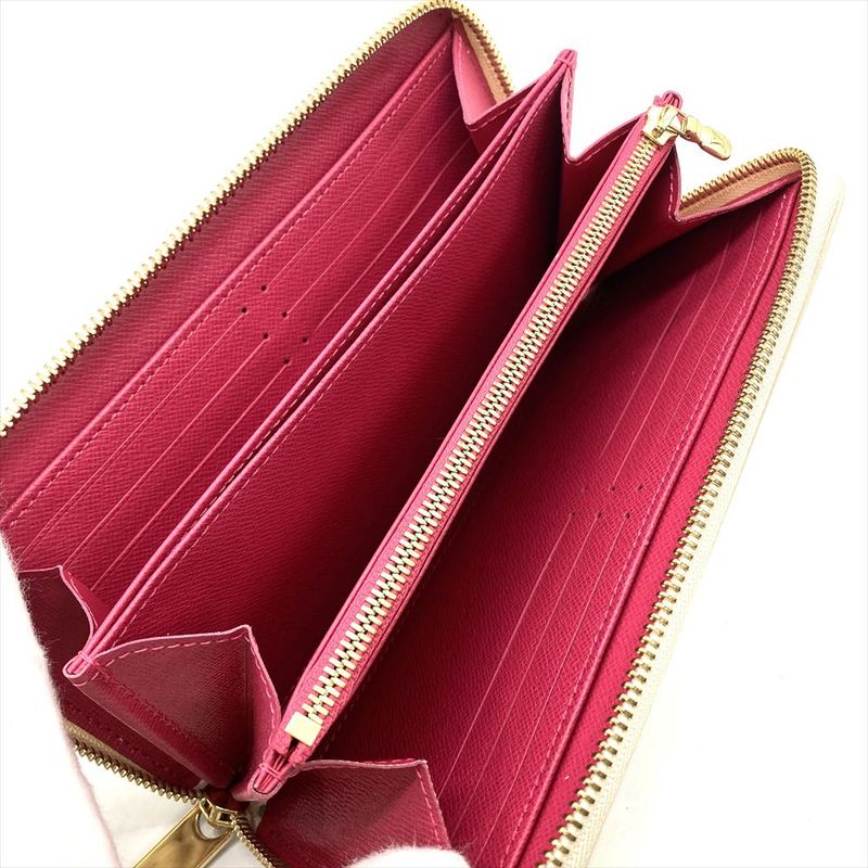 Louis Vuitton Studded Zippy Wallet Long Wallet Damier Azure N64615 White Gold