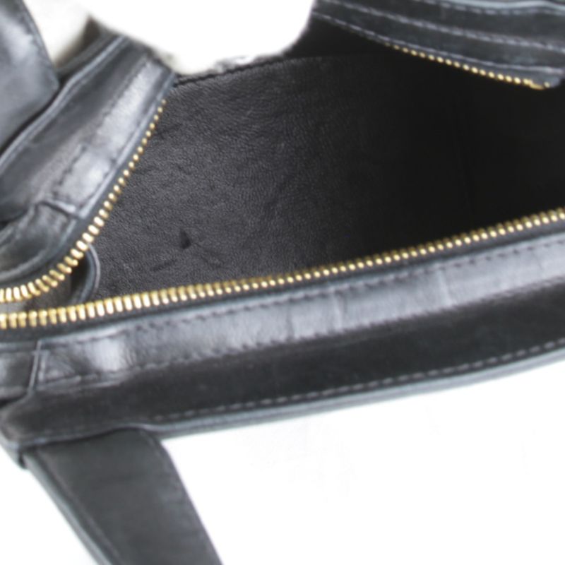 Chanel Logo Lambskin Gold Hardware Handbag Leather Black