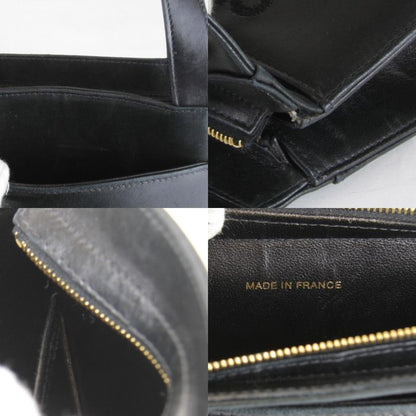 Chanel Logo Lambskin Gold Hardware Handbag Leather Black