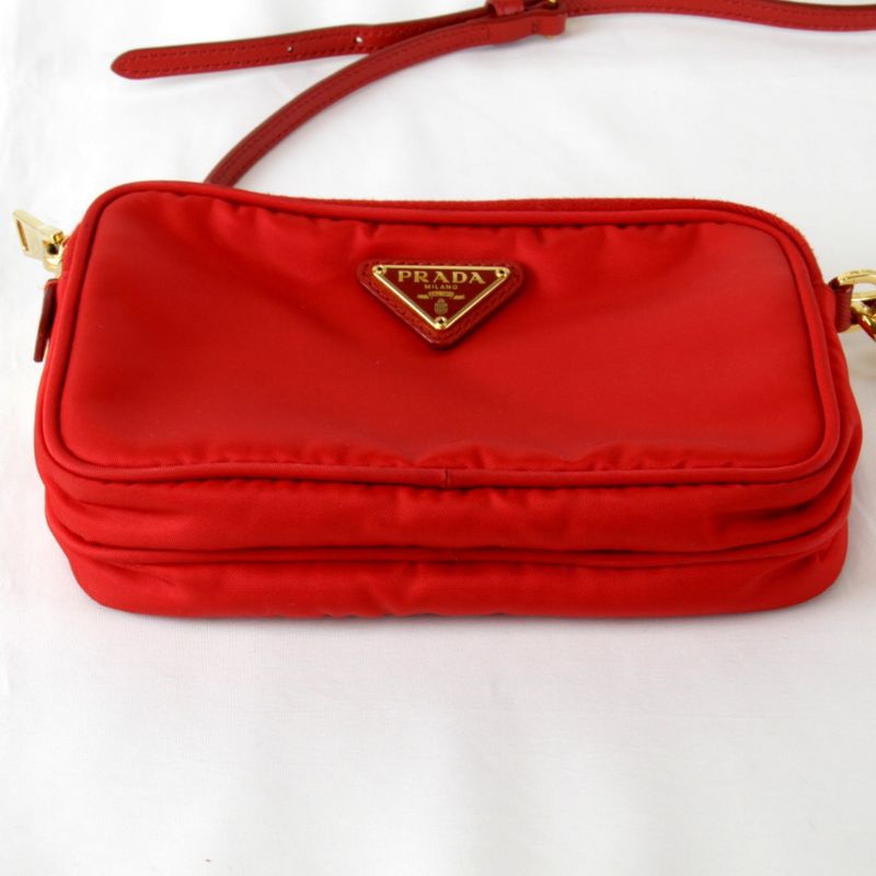 Prada Mini 1nf861 Shoulder Bag Nylon Red