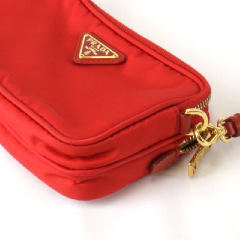 Prada Mini 1nf861 Shoulder Bag Nylon Red