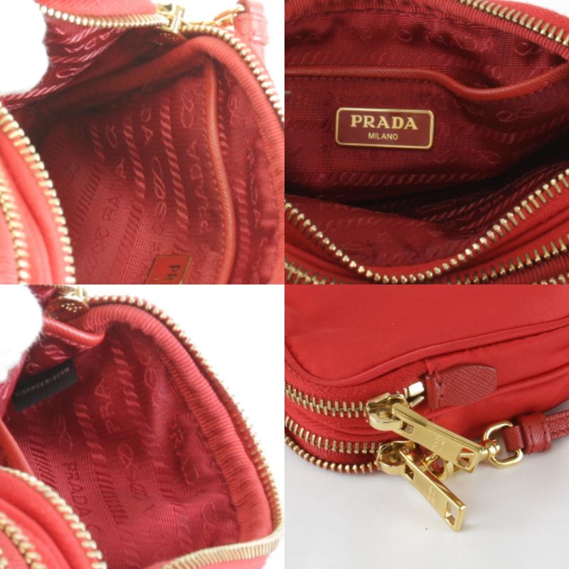 Prada Mini 1nf861 Shoulder Bag Nylon Red