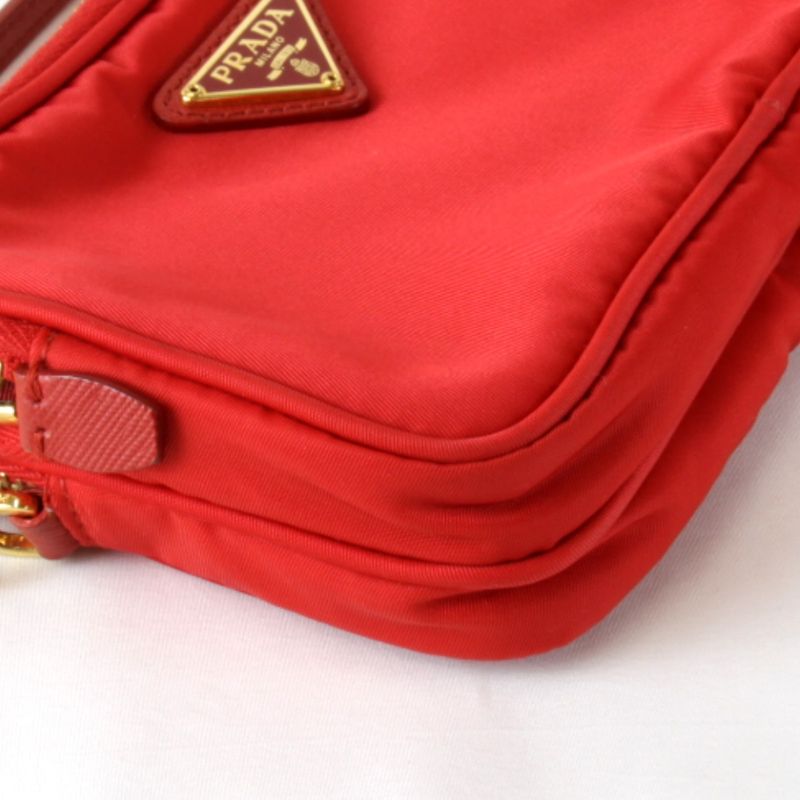 Prada Mini 1nf861 Shoulder Bag Nylon Red