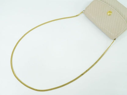 Authentic Celine Quilted Chain Shoulder Bag Pochette Leather Ivory Bag Pre-owned