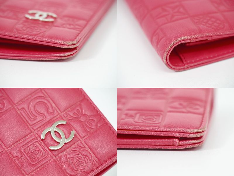Object Chanel Coco Mark Icon Line Long Wallet Long Wallet Leather Pink Icon