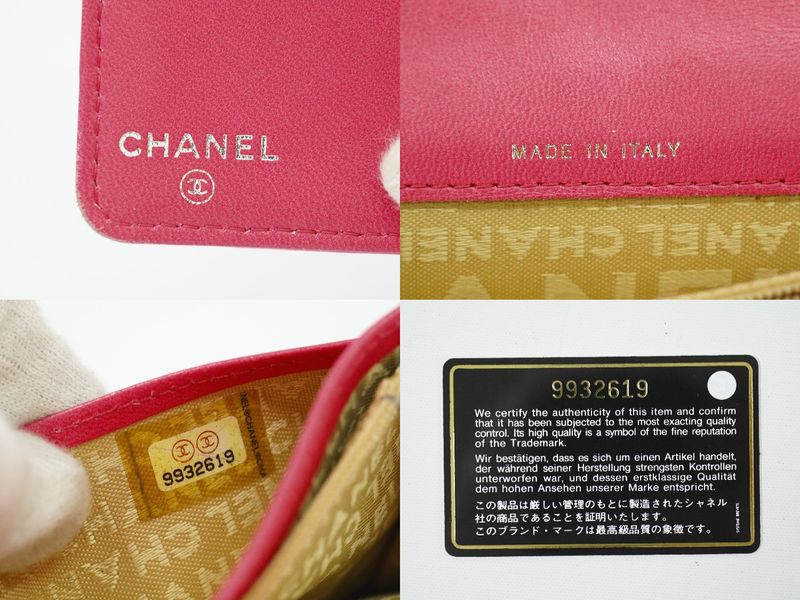Object Chanel Coco Mark Icon Line Long Wallet Long Wallet Leather Pink Icon