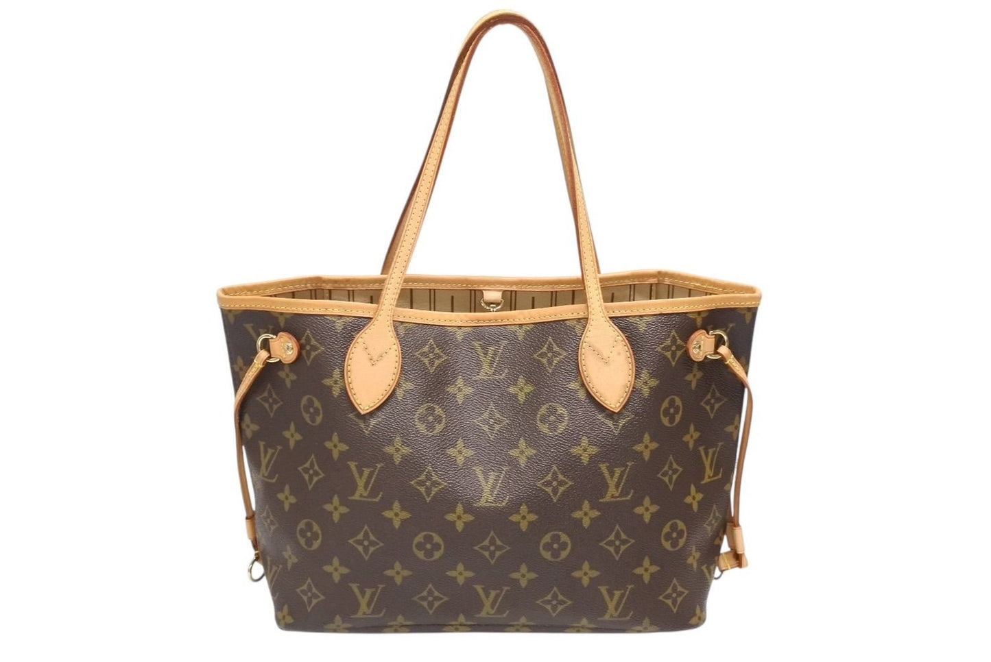 Louis Vuitton Monogram Neverfull PM Handbag Brown Vachetta Leather Gold